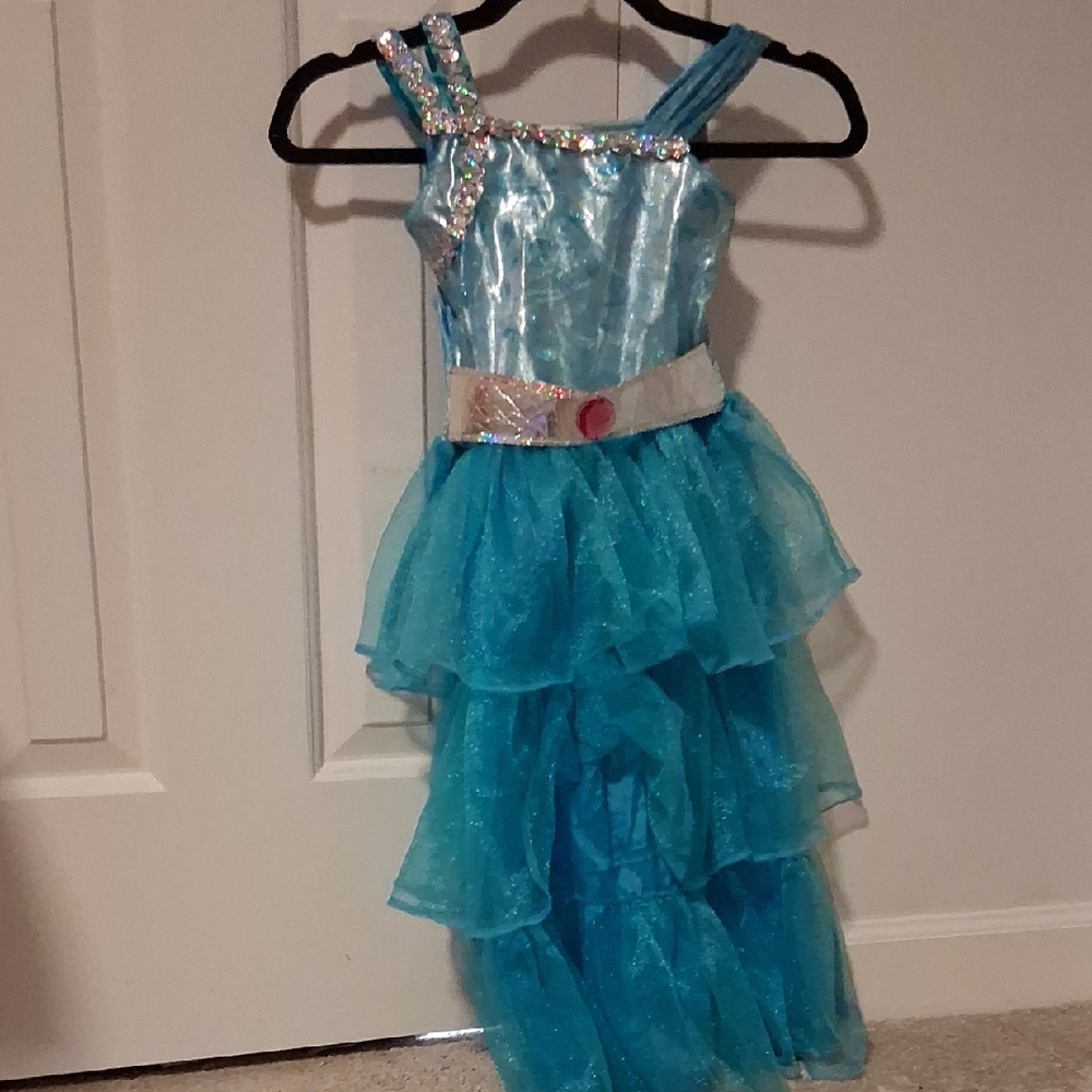 Shimmering Aqua Kids Dance Dress